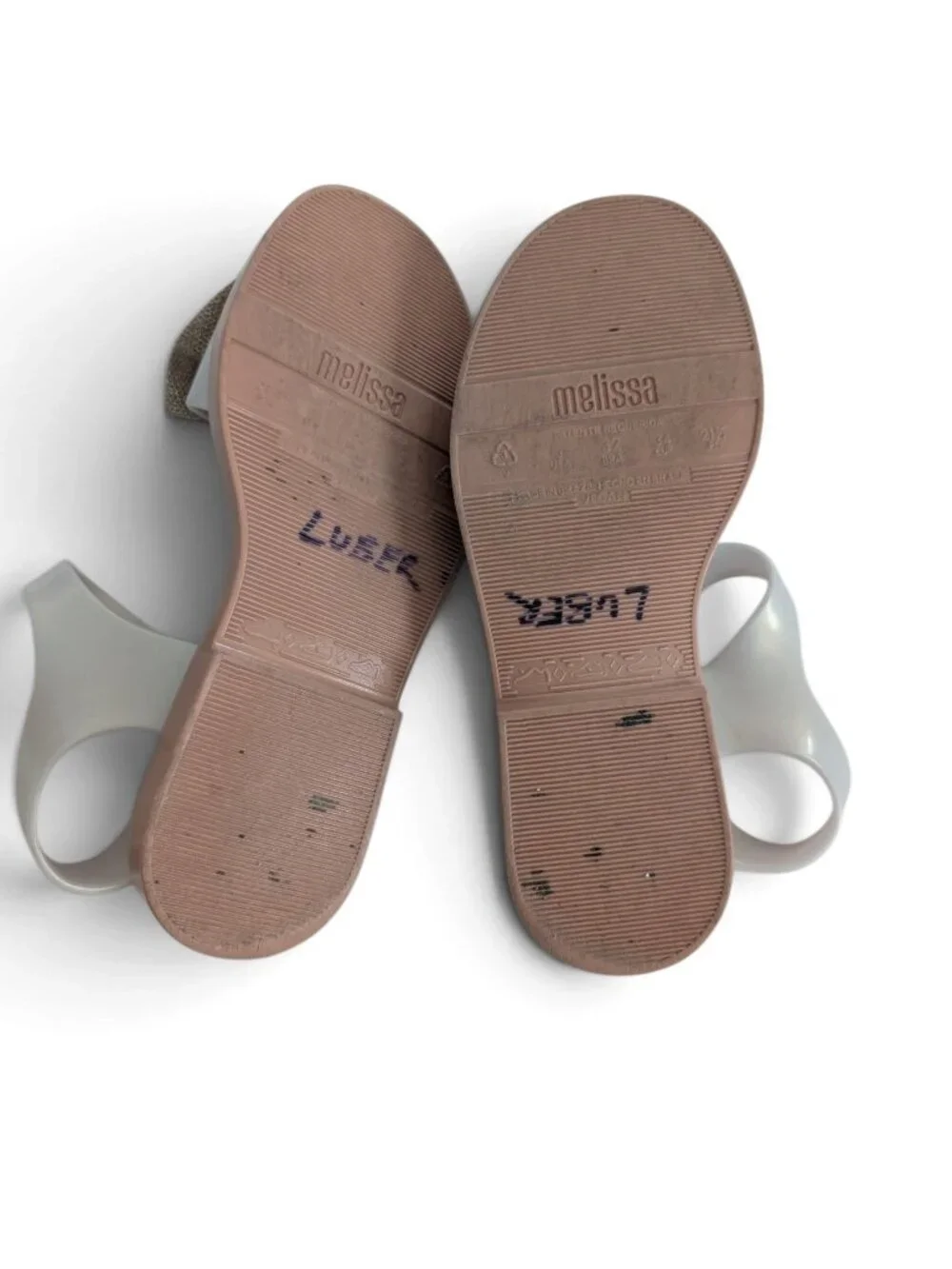 Mini Melissa Bow Jelly Sandals Girls Size 3 White EUC